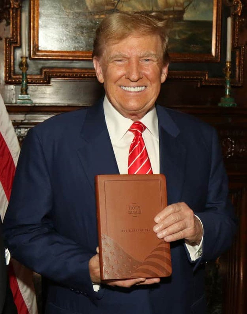 Mr. Trump caused controversy for selling the Bible `God Bless America` 0