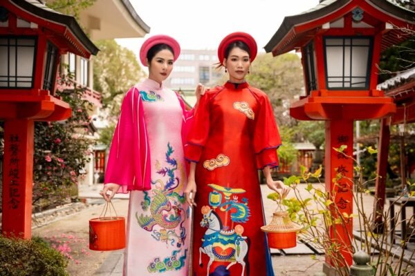 Under 2 degree Celsius weather, Miss Ngoc Han still radiantly took photos of her ao dai 3